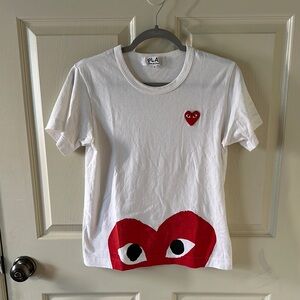 Comme des Garcons PLAY Half Red Heart Graphic Tee